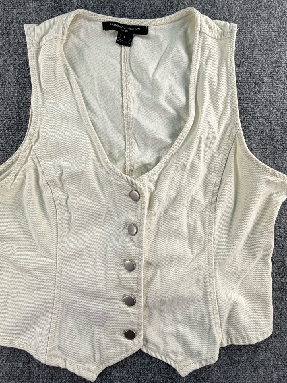 French Connection Cream Button-Front Women's Vest